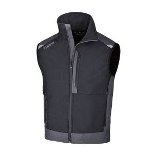 Sleeveless softshell work jacket, with graphene